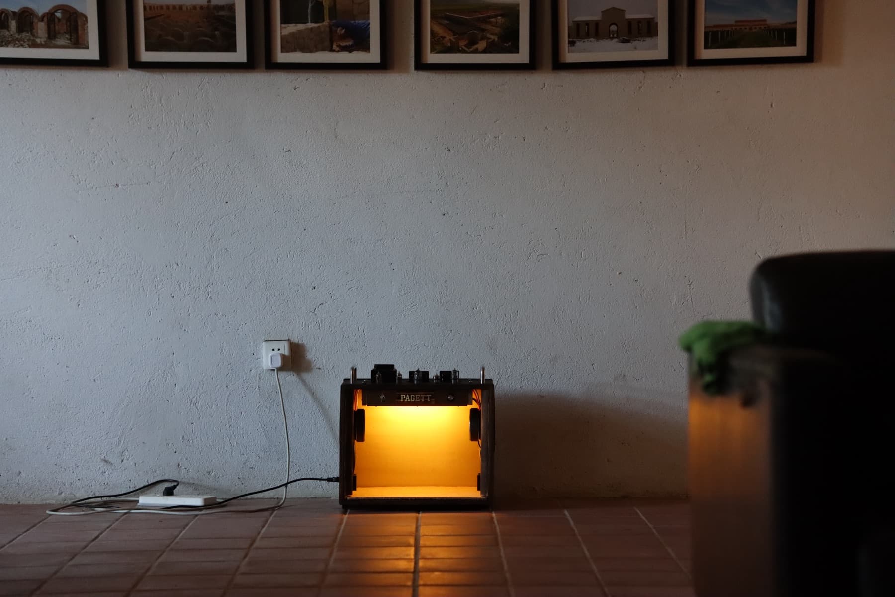 PAGETT VX-1 casting a warm pool of light after dark